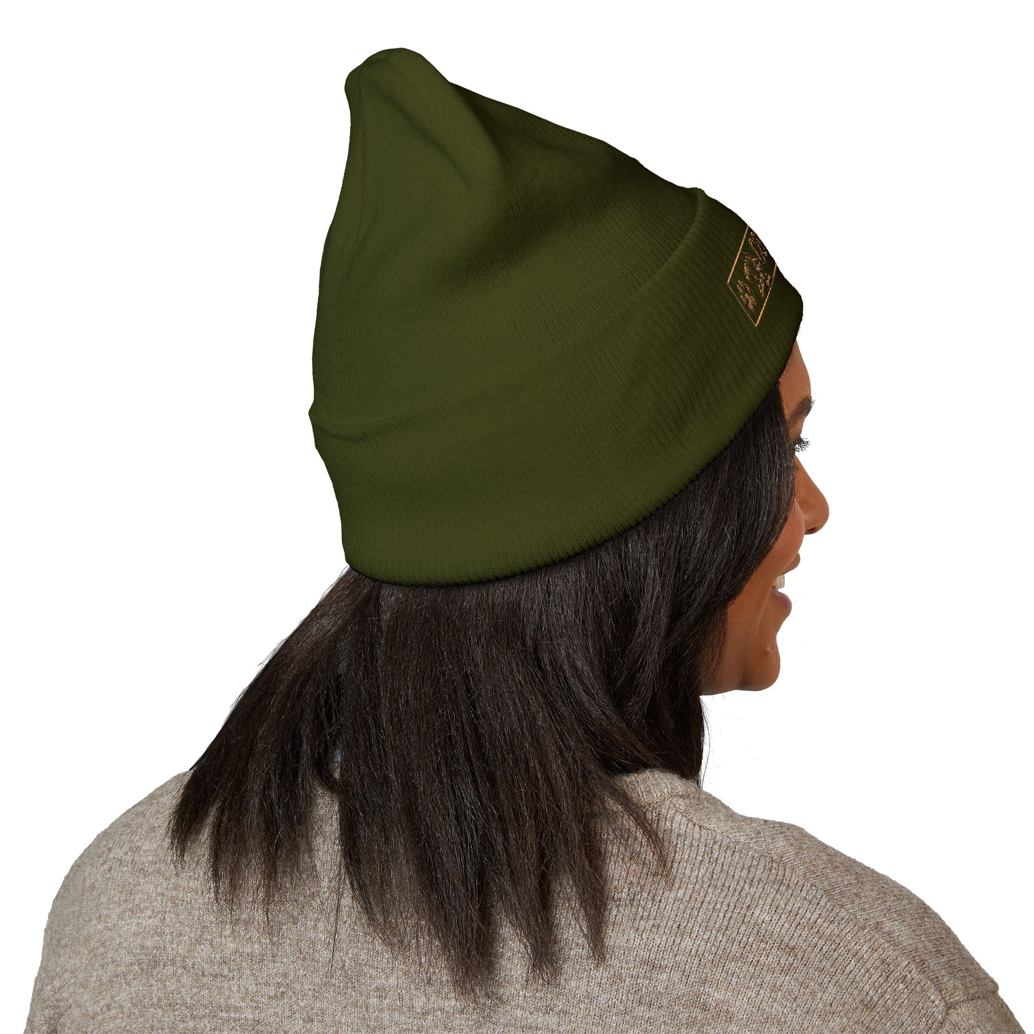 Beanie — Coyote Hunter Embroidered Cuffed Beanie (Olive)