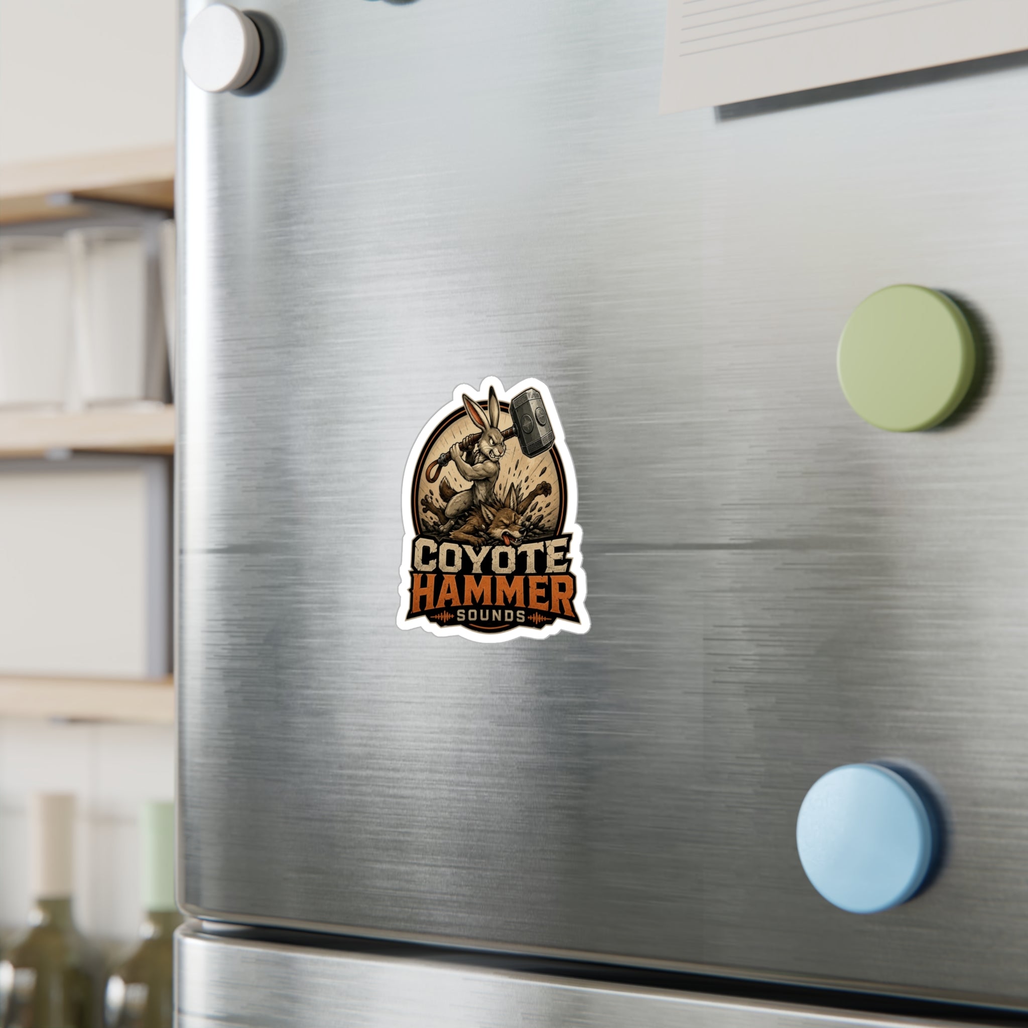 Coyote Hammer Vinyl Sticker — Kiss-Cut Decal for Gear, Laptops & Windows
