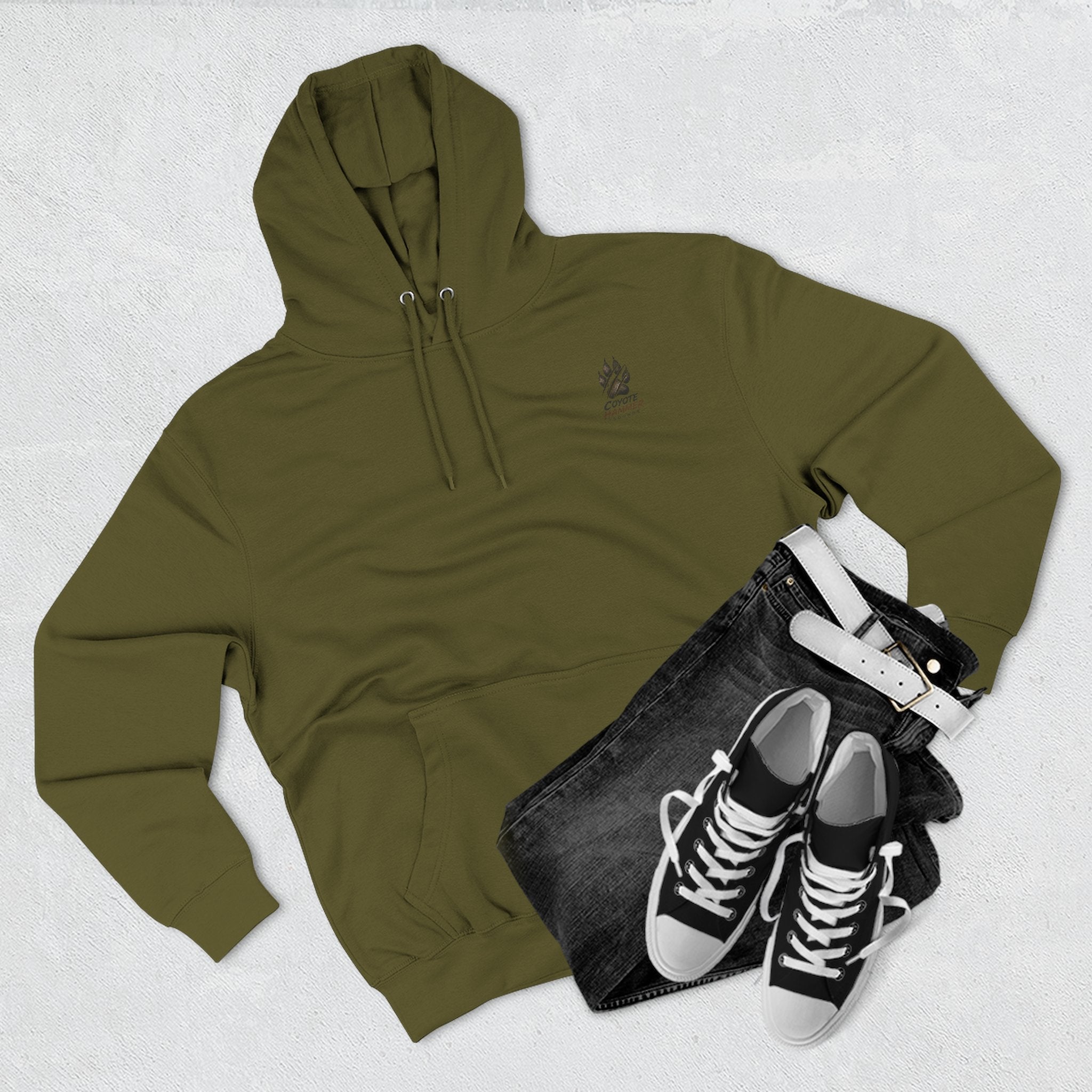 OG-Coyote Hammer Graphic Hoodie — Retro Mascot Fleece Pullover
