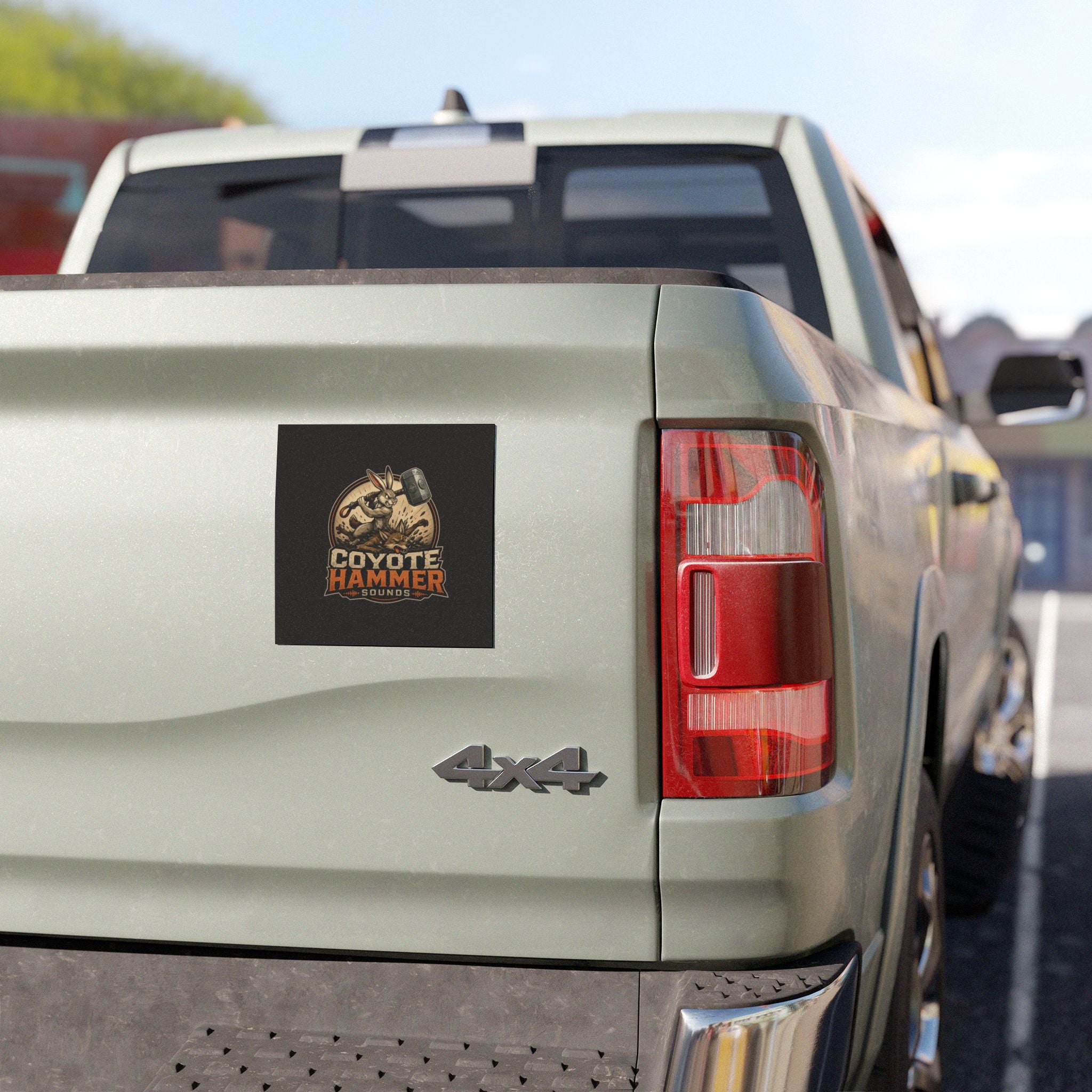 Car Magnet — “Coyote Hammer Sounds” Retro Mascot Logo