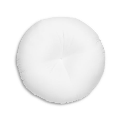 Coyote Hammer Logo Round Tufted Floor Pillow — Black Team Emblem Cushion