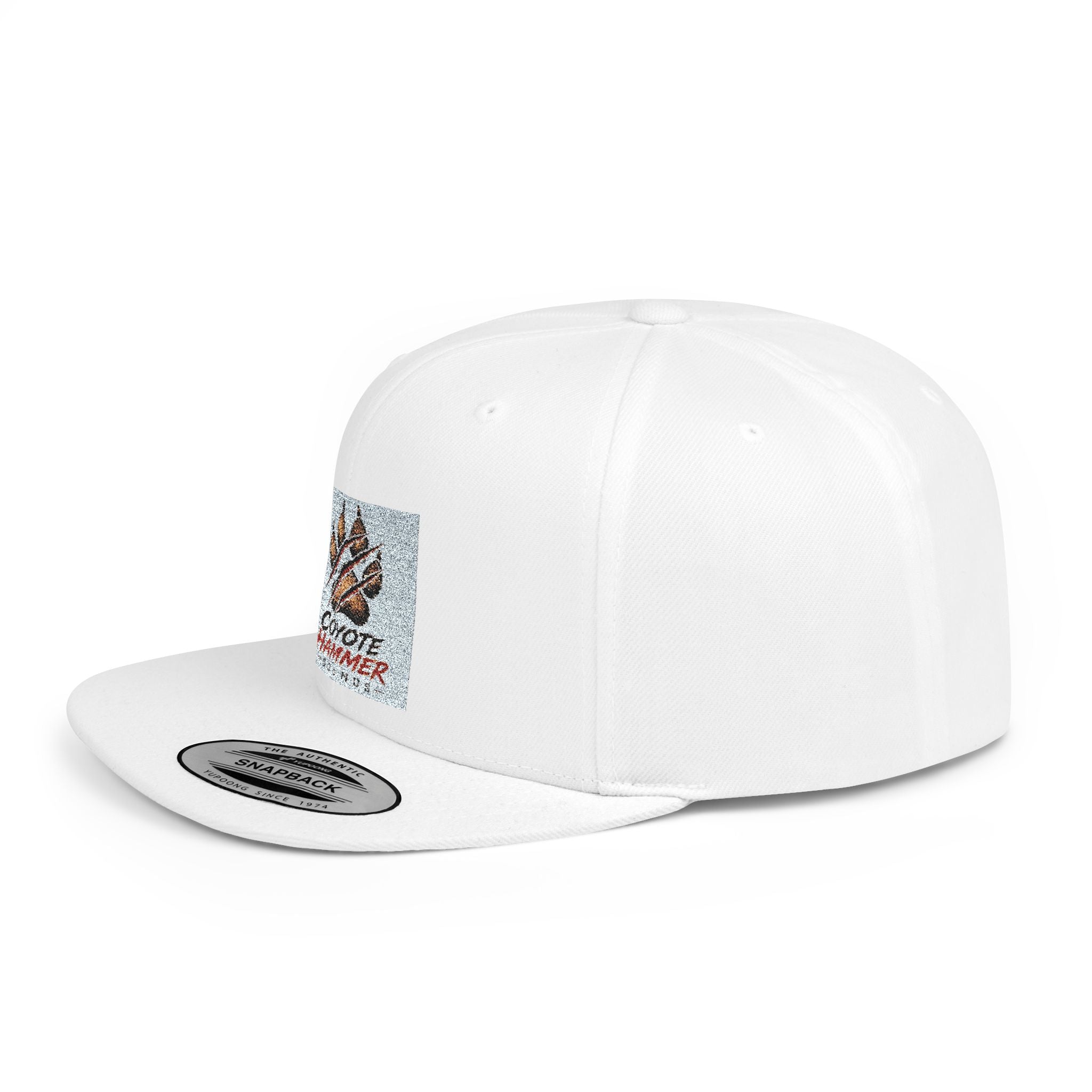 Coyote Hammer Flat Bill Snapback Hat — Distressed Paw Logo Cap
