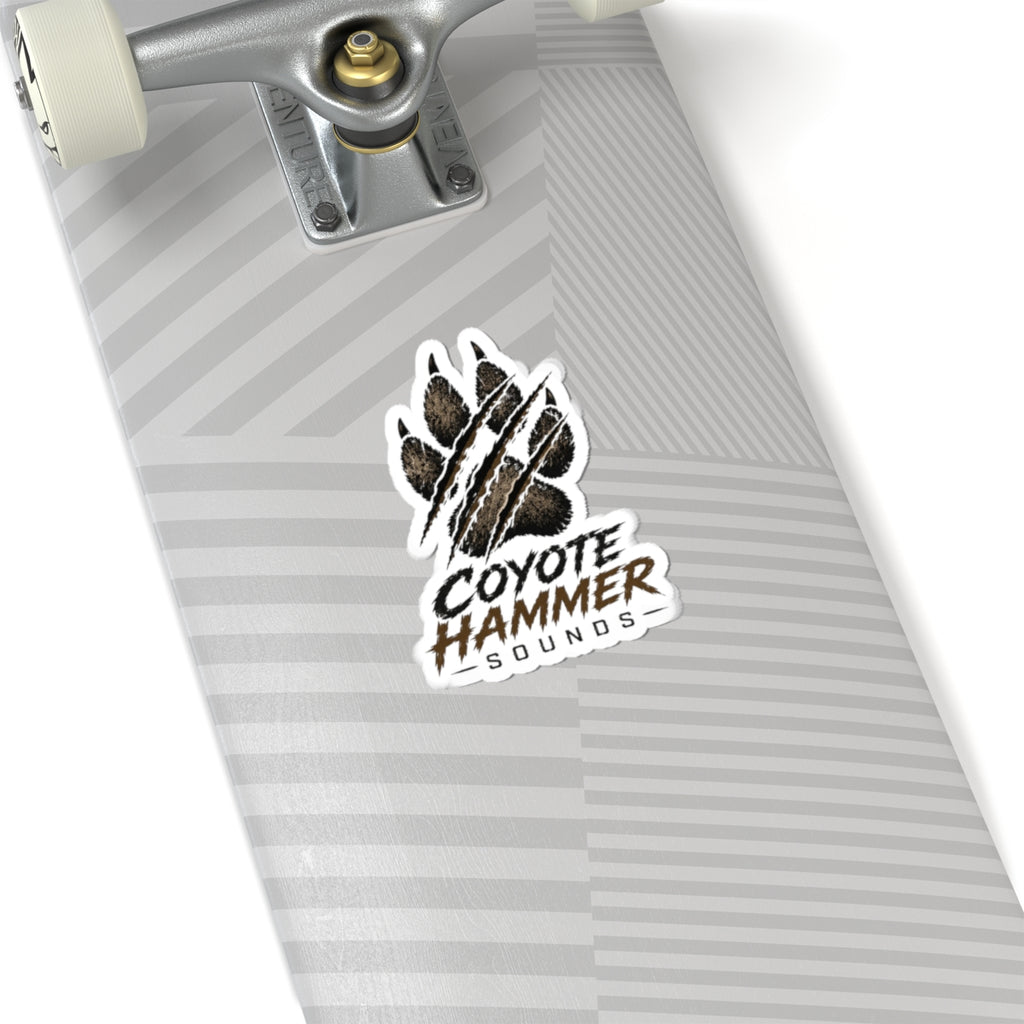 Coyote Hammer Sounds Paw Logo Sticker — Rugged Vinyl Kiss-Cut Decal for Laptops & Gear