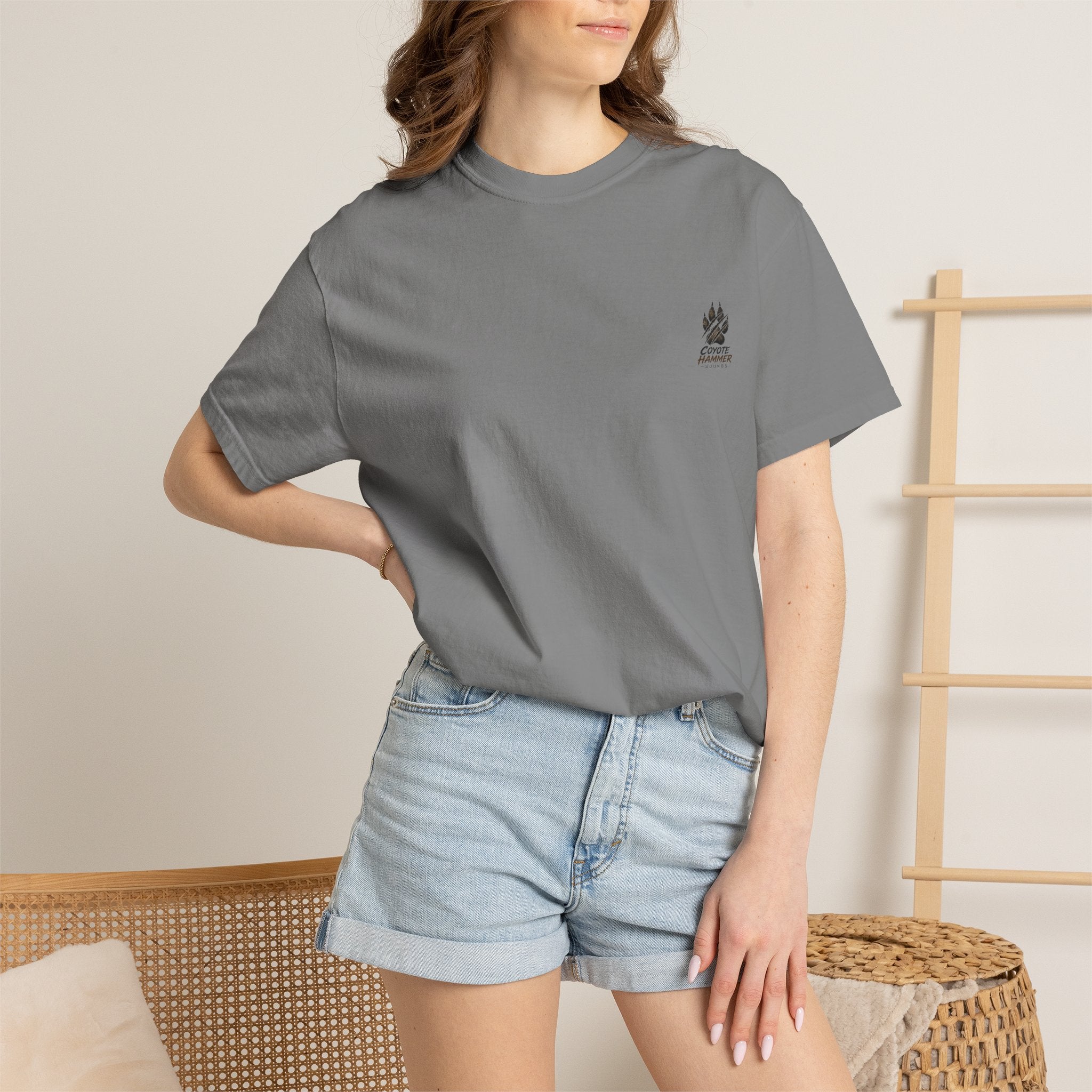 Randy Anderson-Coyote Hammer Sounds T-Shirt — Vintage Night Desert Graphic Tee