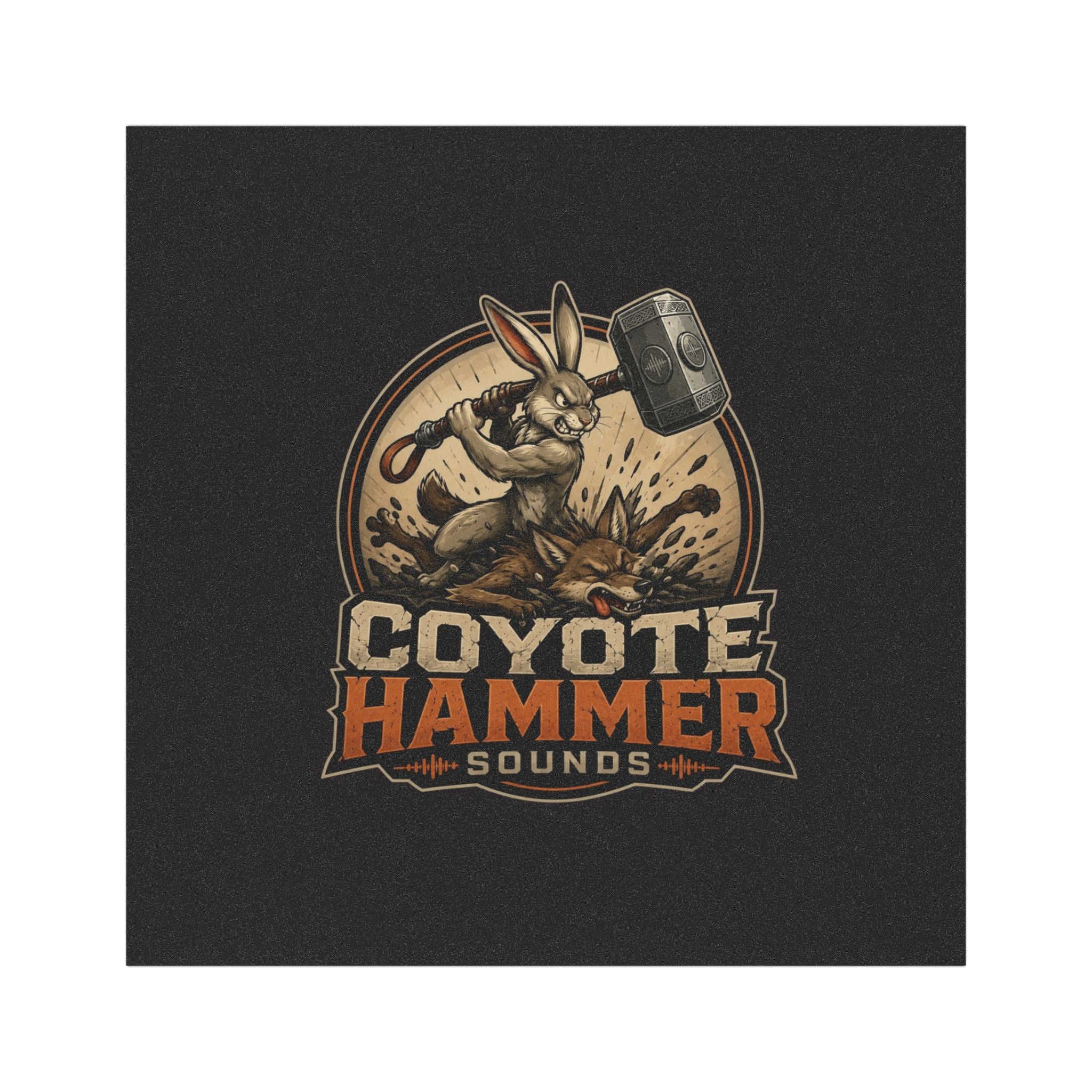 Car Magnet — “Coyote Hammer Sounds” Retro Mascot Logo