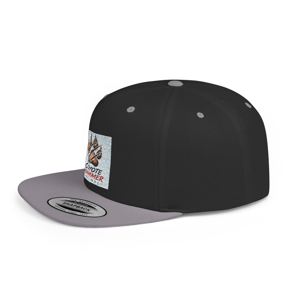 Coyote Hammer Flat Bill Snapback Hat — Distressed Paw Logo Cap
