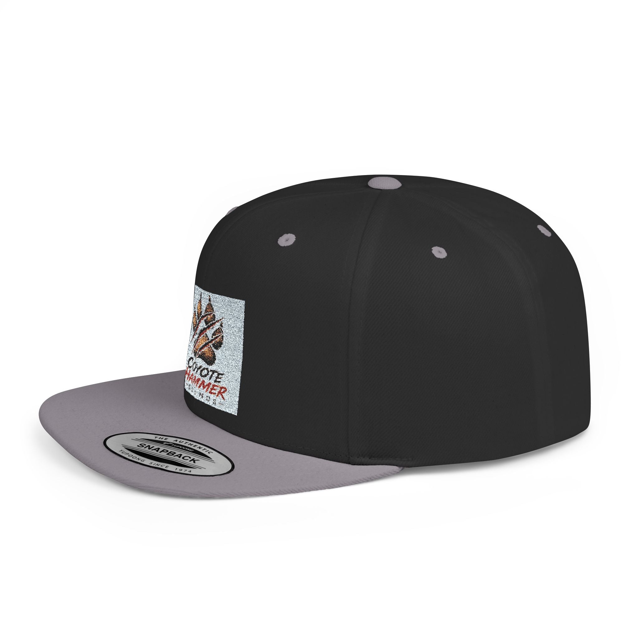 Coyote Hammer Flat Bill Snapback Hat — Distressed Paw Logo Cap