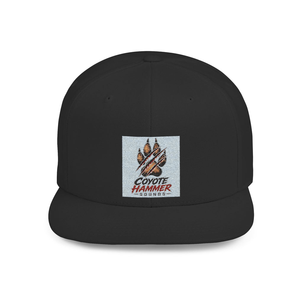 Coyote Hammer Flat Bill Snapback Hat — Distressed Paw Logo Cap
