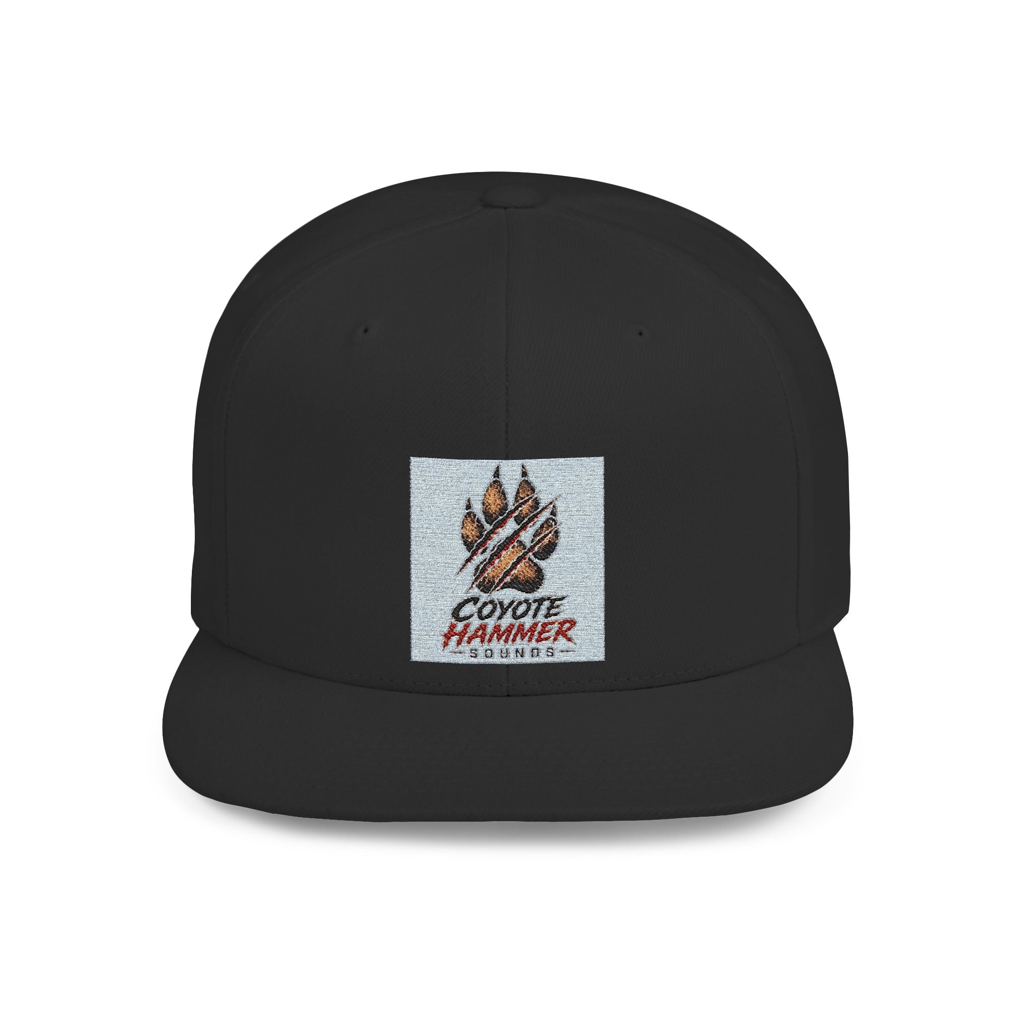 Coyote Hammer Flat Bill Snapback Hat — Distressed Paw Logo Cap