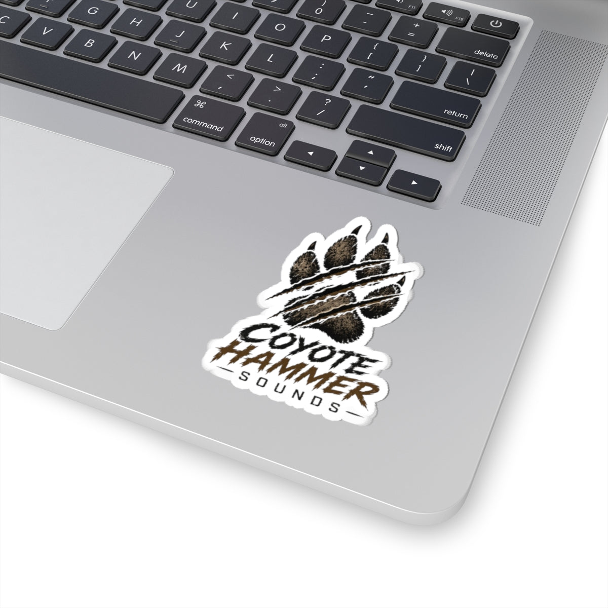 Coyote Hammer Sounds Paw Logo Sticker — Rugged Vinyl Kiss-Cut Decal for Laptops & Gear