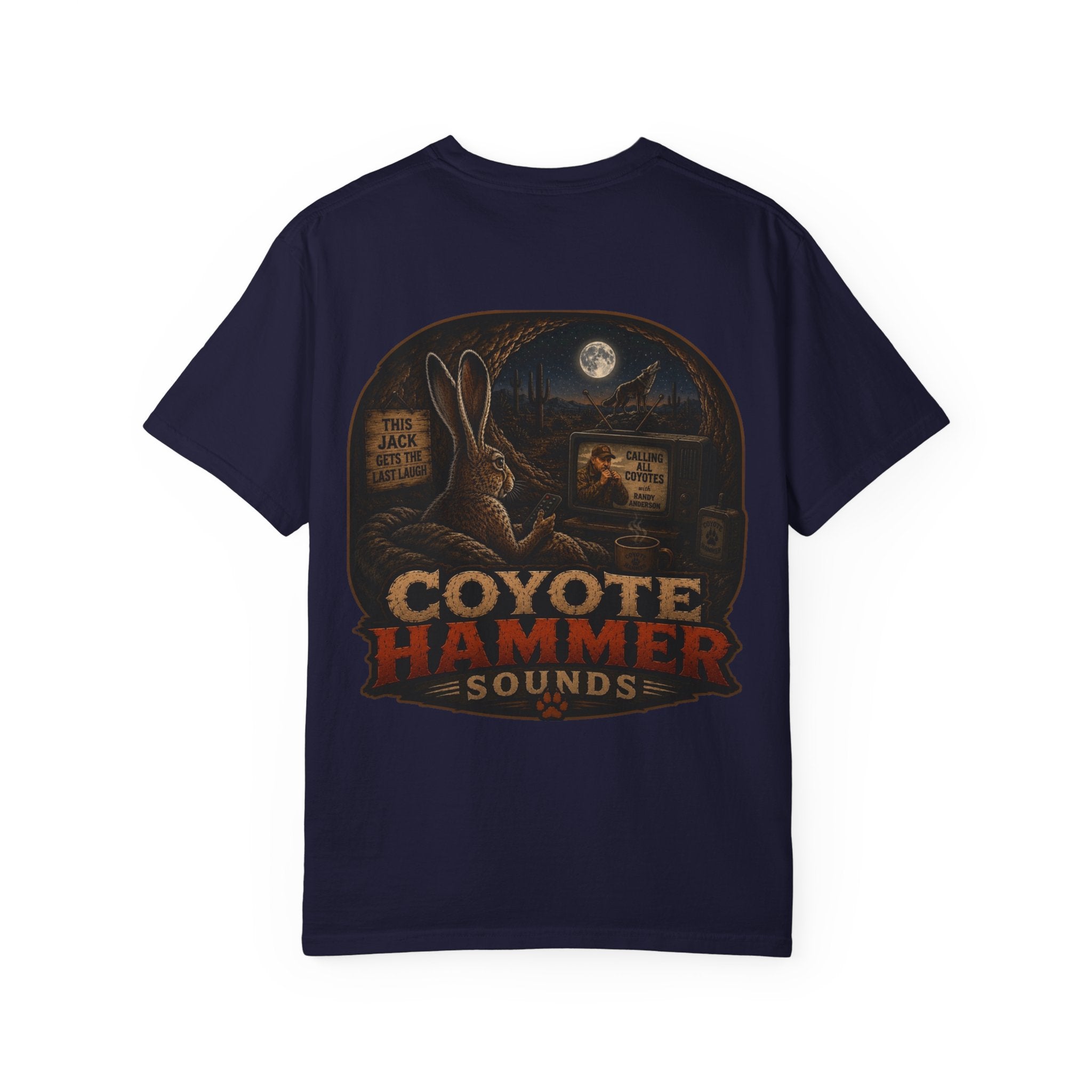 Randy Anderson-Coyote Hammer Sounds T-Shirt — Vintage Night Desert Graphic Tee