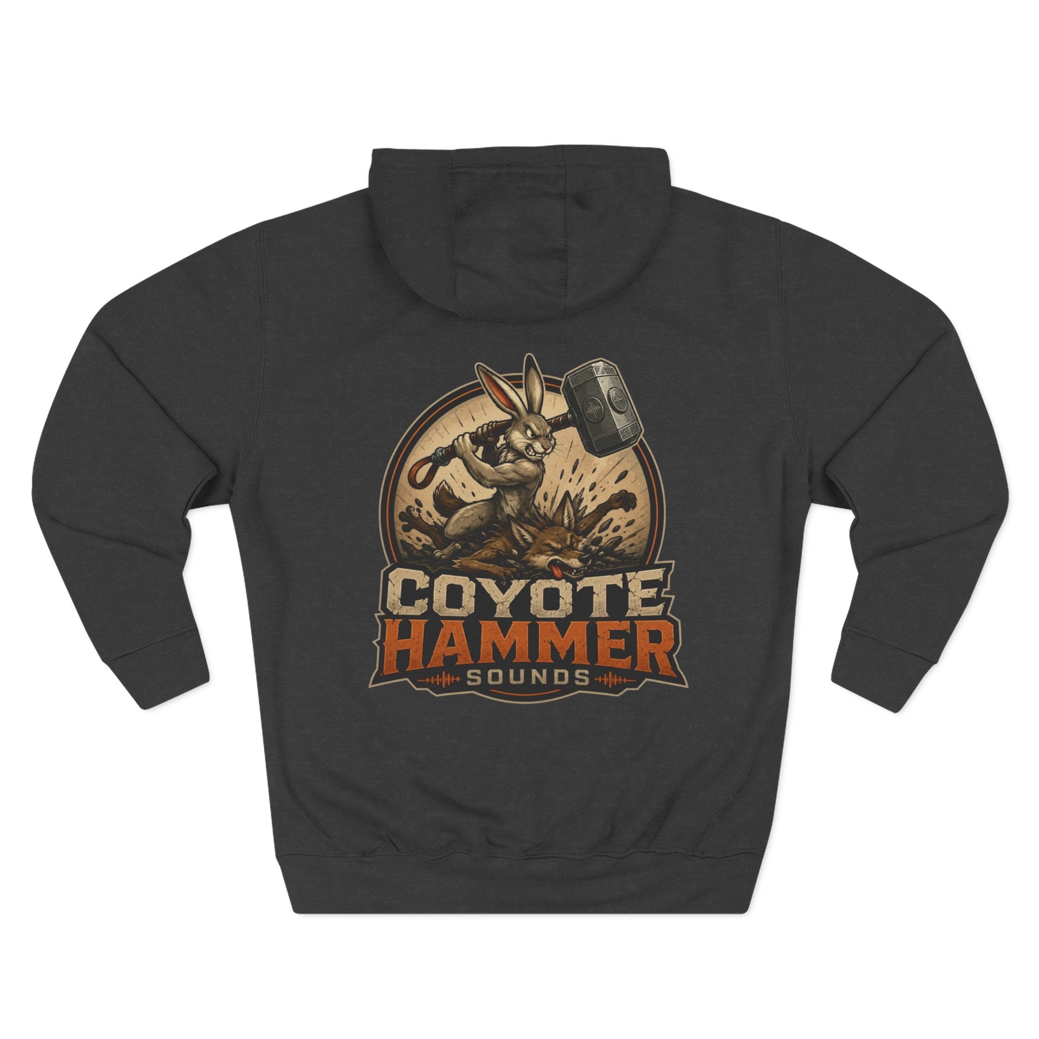 OG-Coyote Hammer Graphic Hoodie — Retro Mascot Fleece Pullover