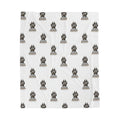 Velveteen Plush Blanket – Cozy Custom Bear Paw Repeat Logo Throw
