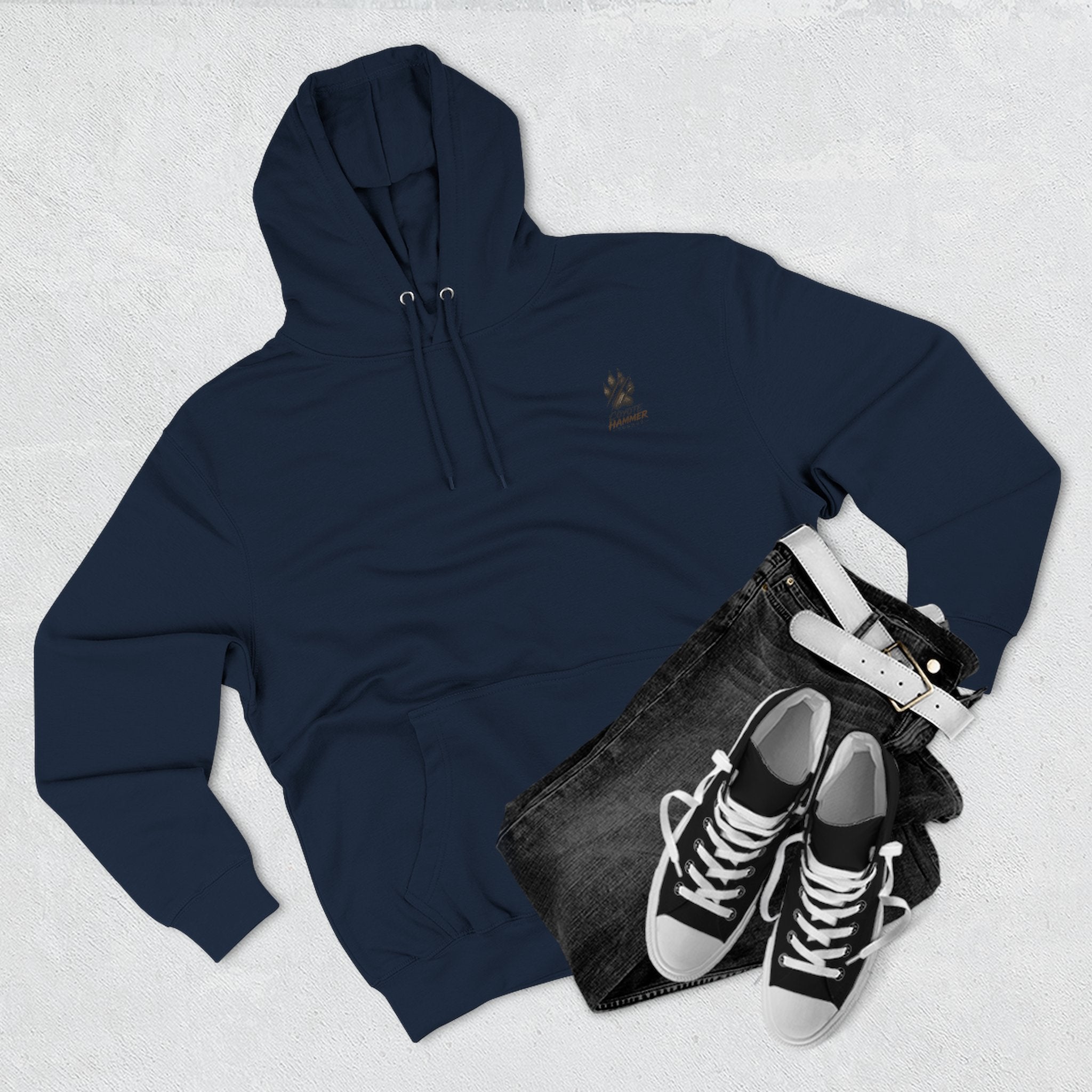 Randy Anderson-Coyote Hammer Sounds Fleece Hoodie — Retro Rabbit Band Graphic