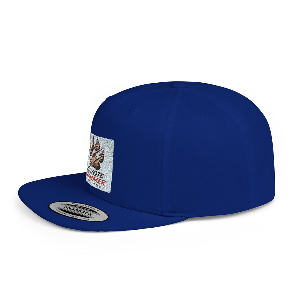 Coyote Hammer Flat Bill Snapback Hat — Distressed Paw Logo Cap