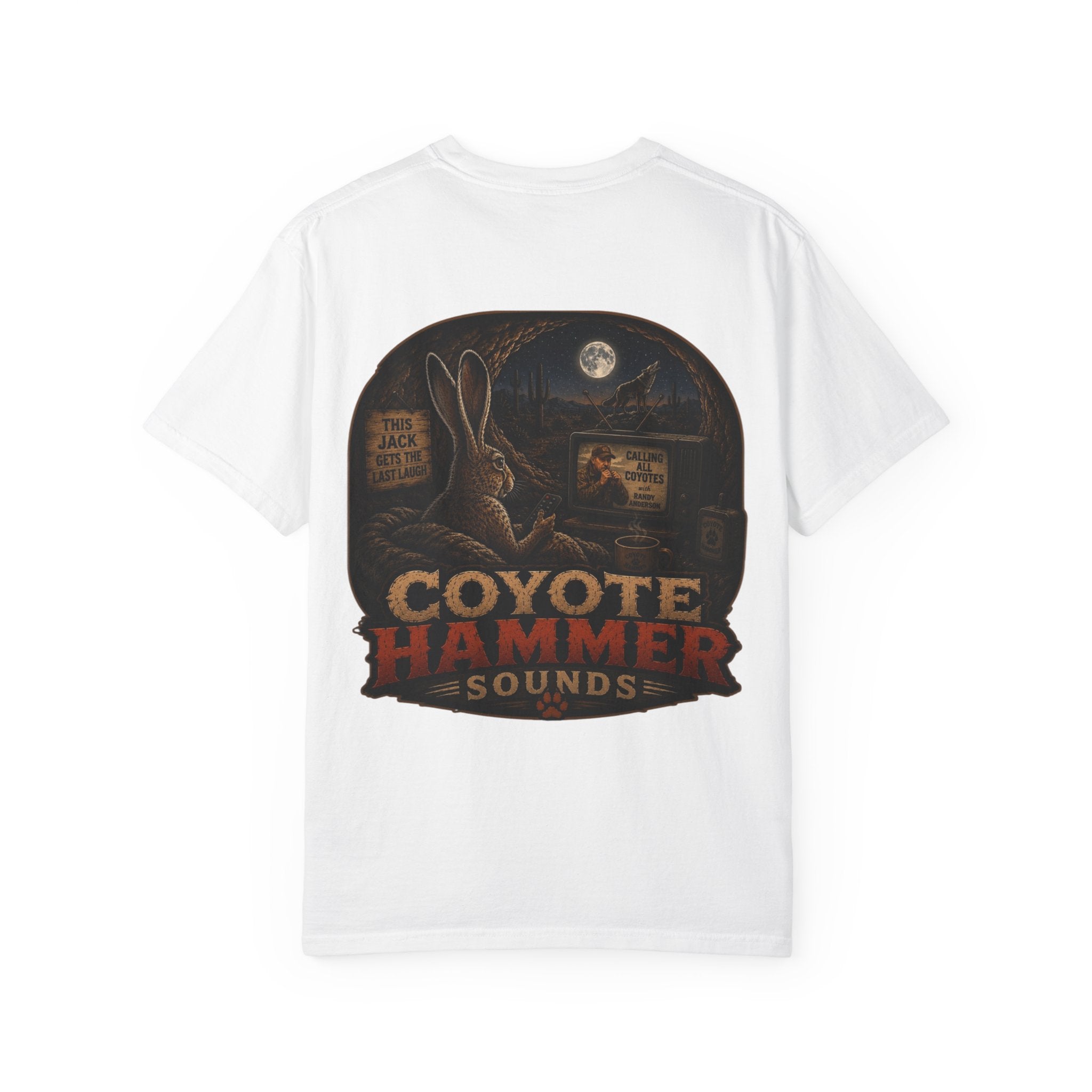 Randy Anderson-Coyote Hammer Sounds T-Shirt — Vintage Night Desert Graphic Tee