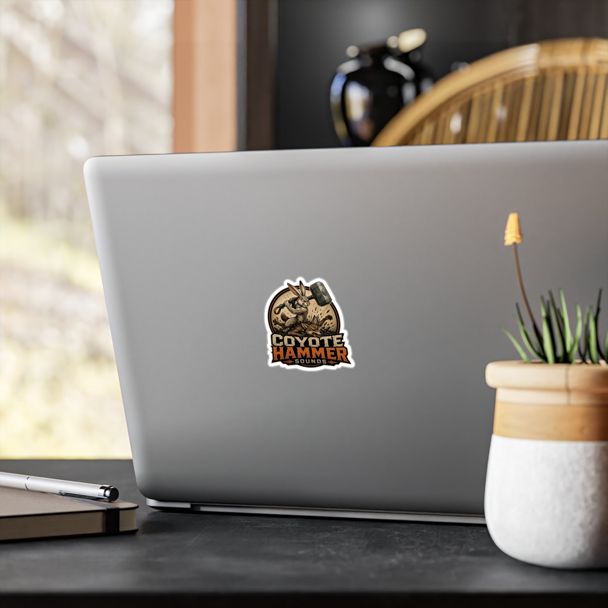 Coyote Hammer Vinyl Sticker — Kiss-Cut Decal for Gear, Laptops & Windows