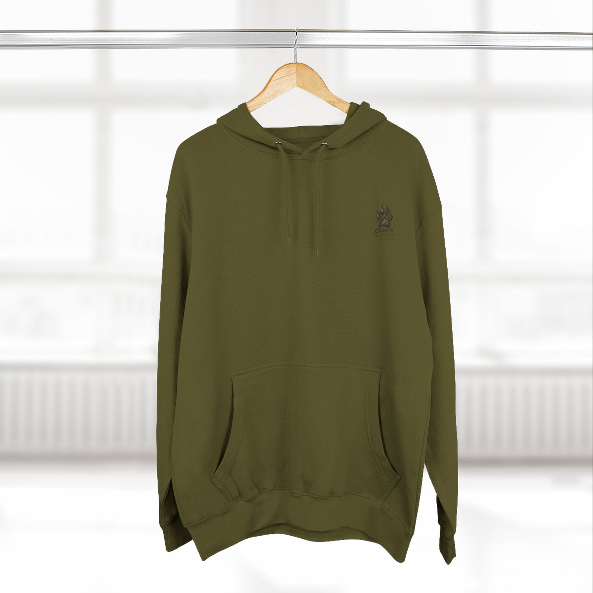 Randy Anderson-Coyote Hammer Sounds Fleece Hoodie — Retro Rabbit Band Graphic