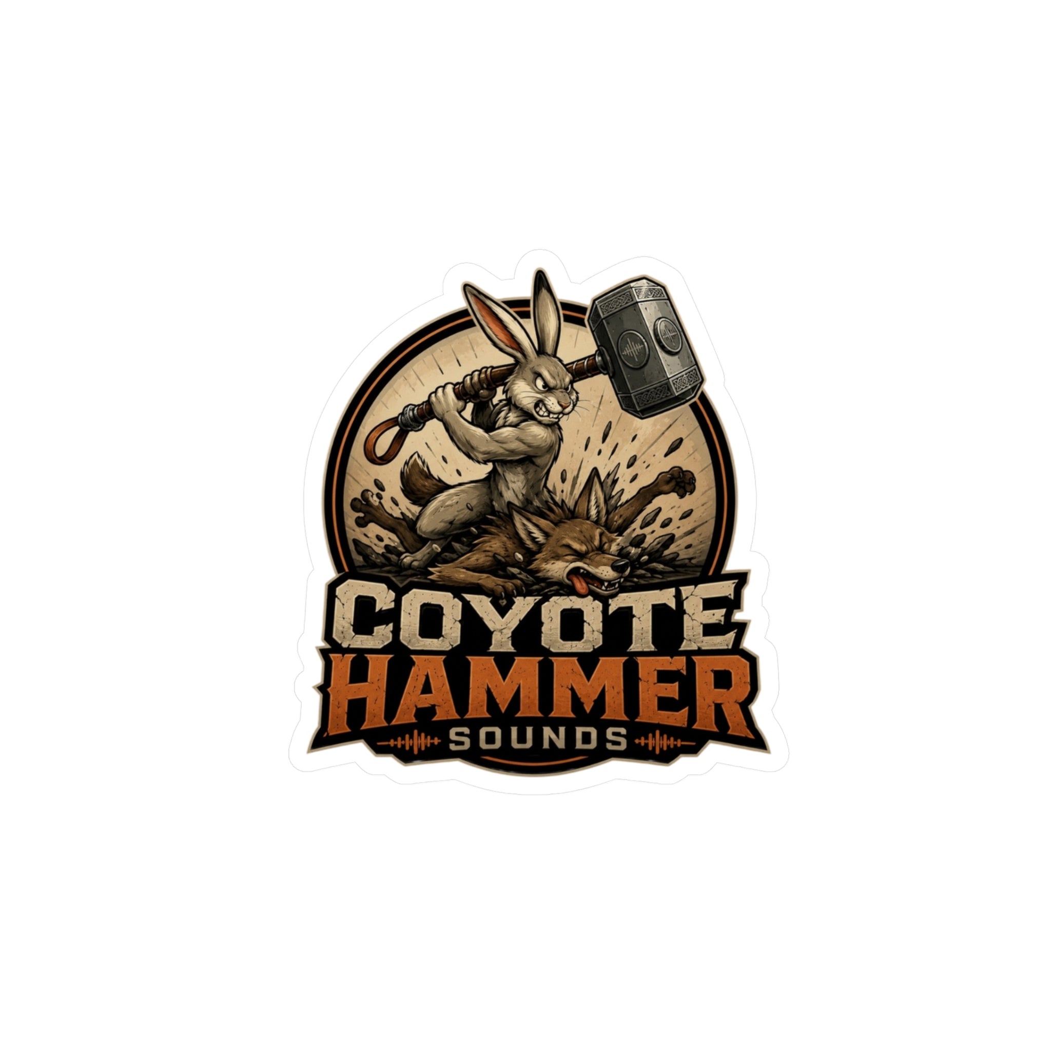 Coyote Hammer Vinyl Sticker — Kiss-Cut Decal for Gear, Laptops & Windows