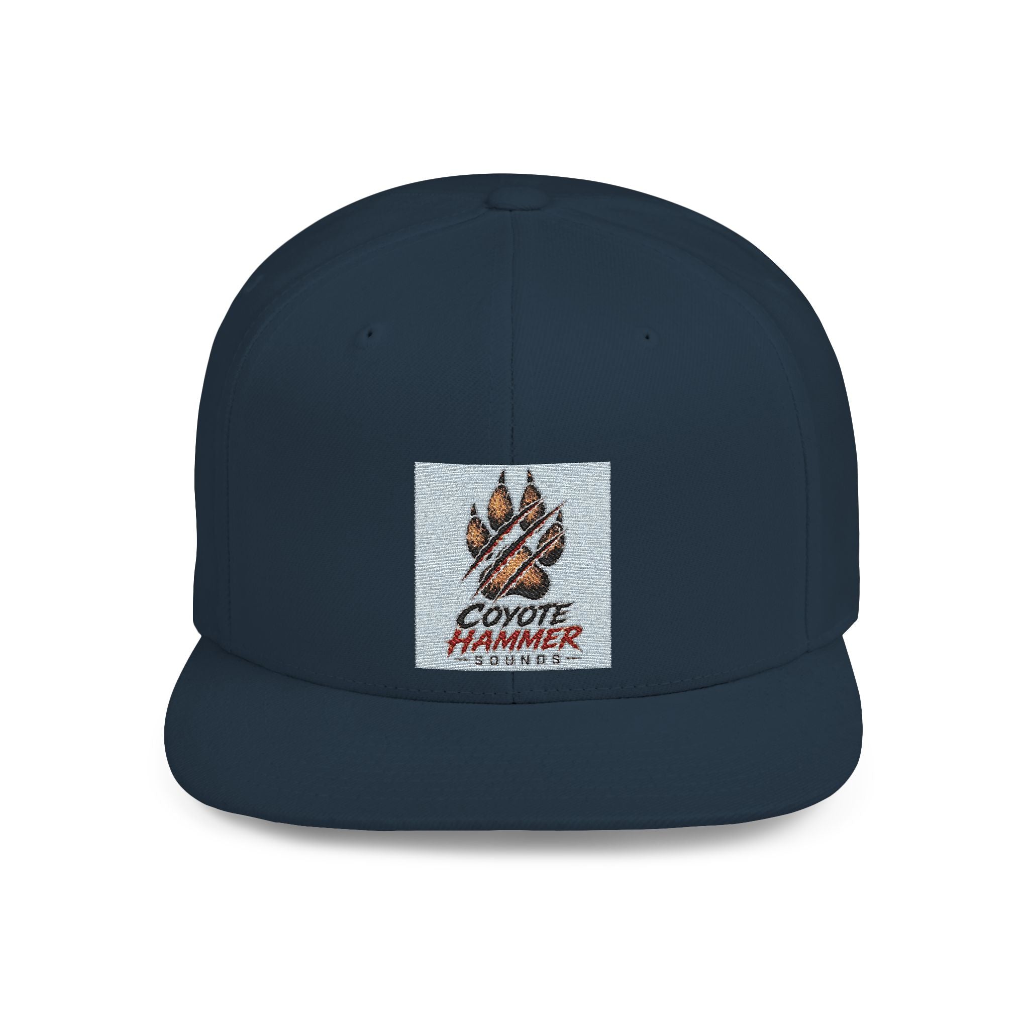 Coyote Hammer Flat Bill Snapback Hat — Distressed Paw Logo Cap