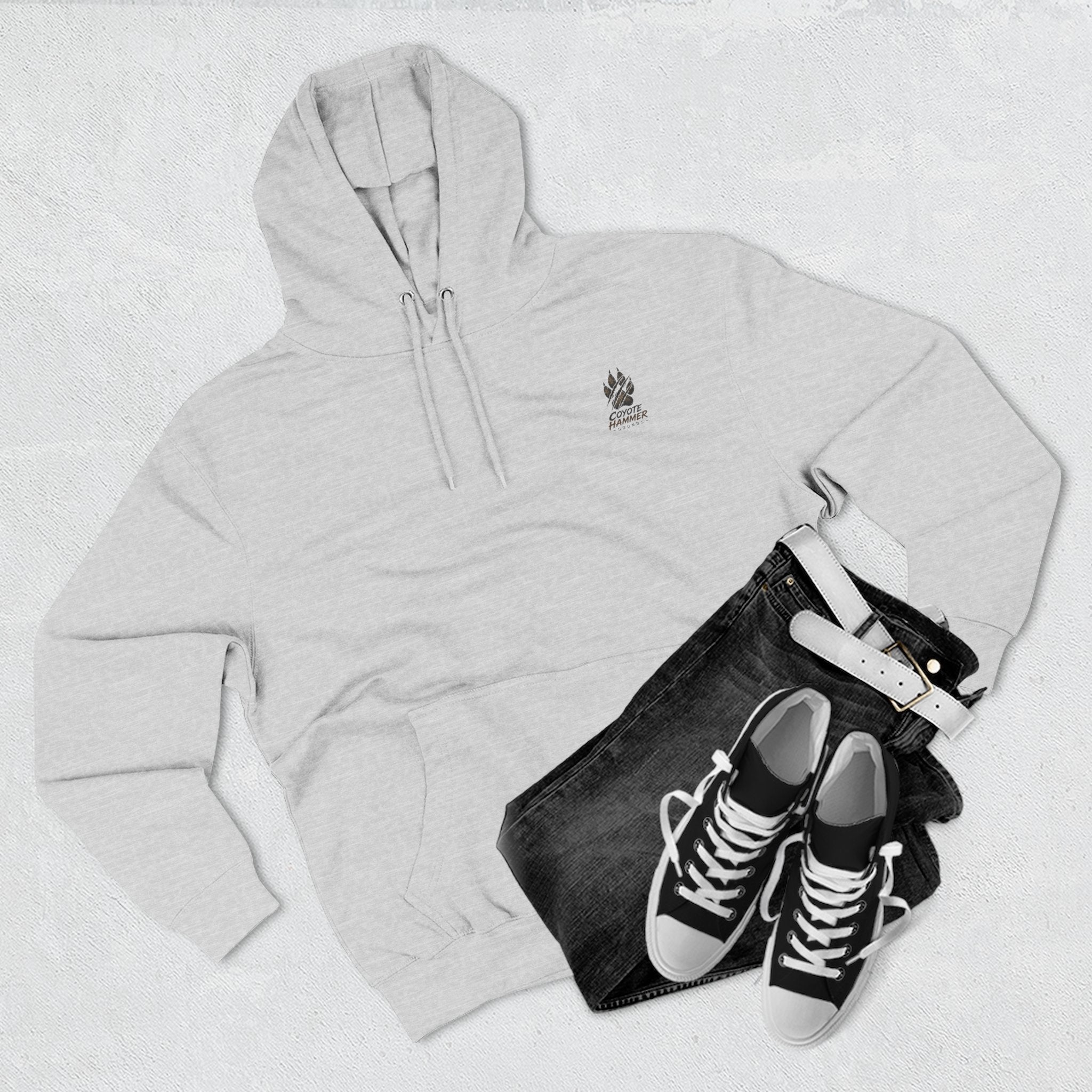 Randy Anderson-Coyote Hammer Sounds Fleece Hoodie — Retro Rabbit Band Graphic