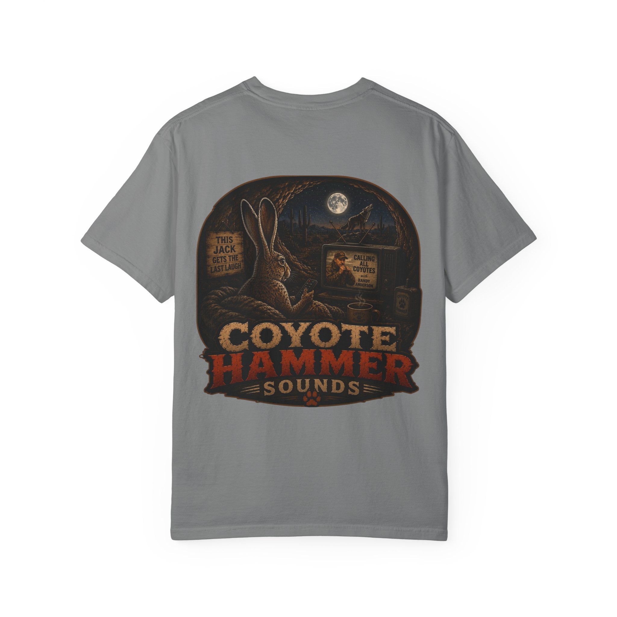 Randy Anderson-Coyote Hammer Sounds T-Shirt — Vintage Night Desert Graphic Tee