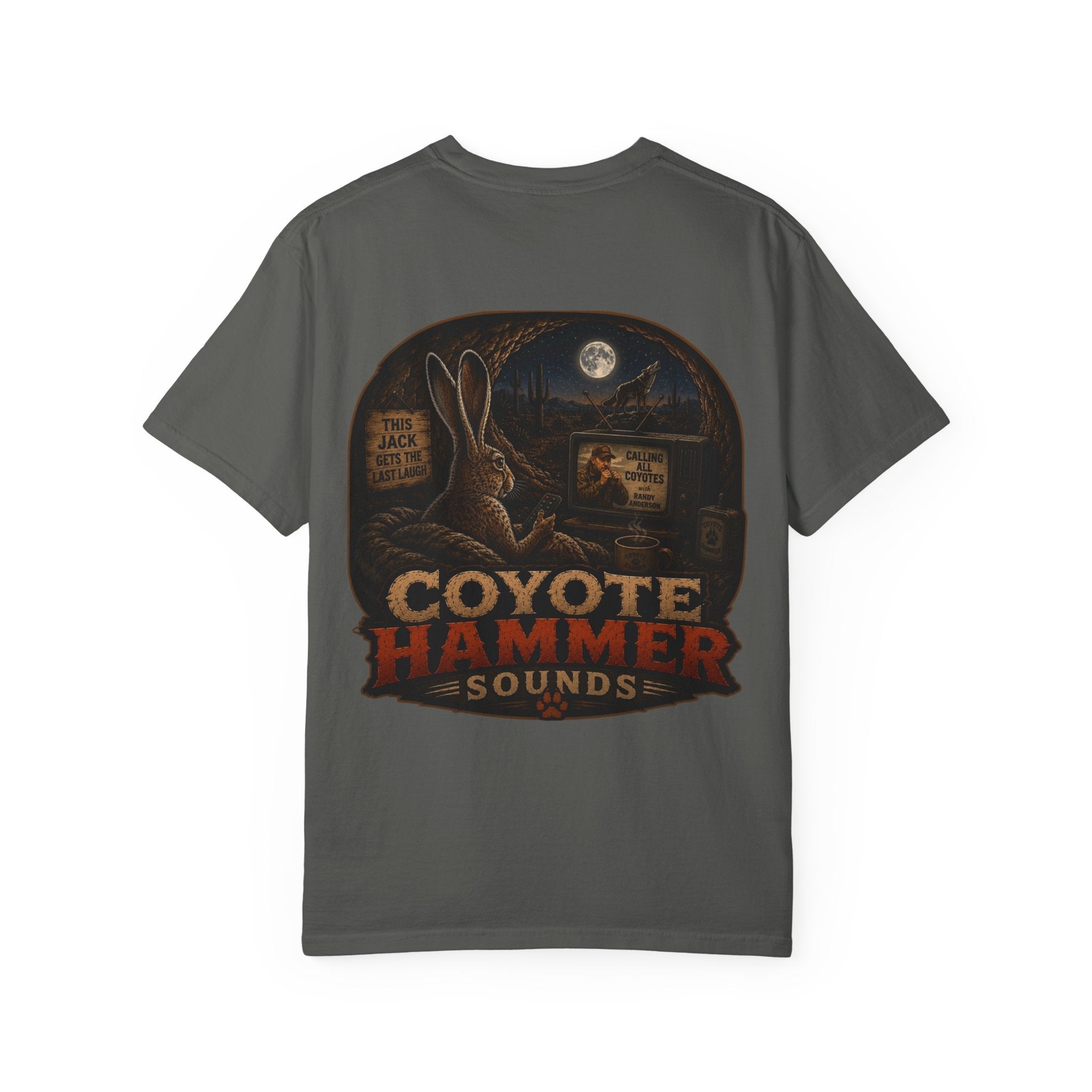 Randy Anderson-Coyote Hammer Sounds T-Shirt — Vintage Night Desert Graphic Tee