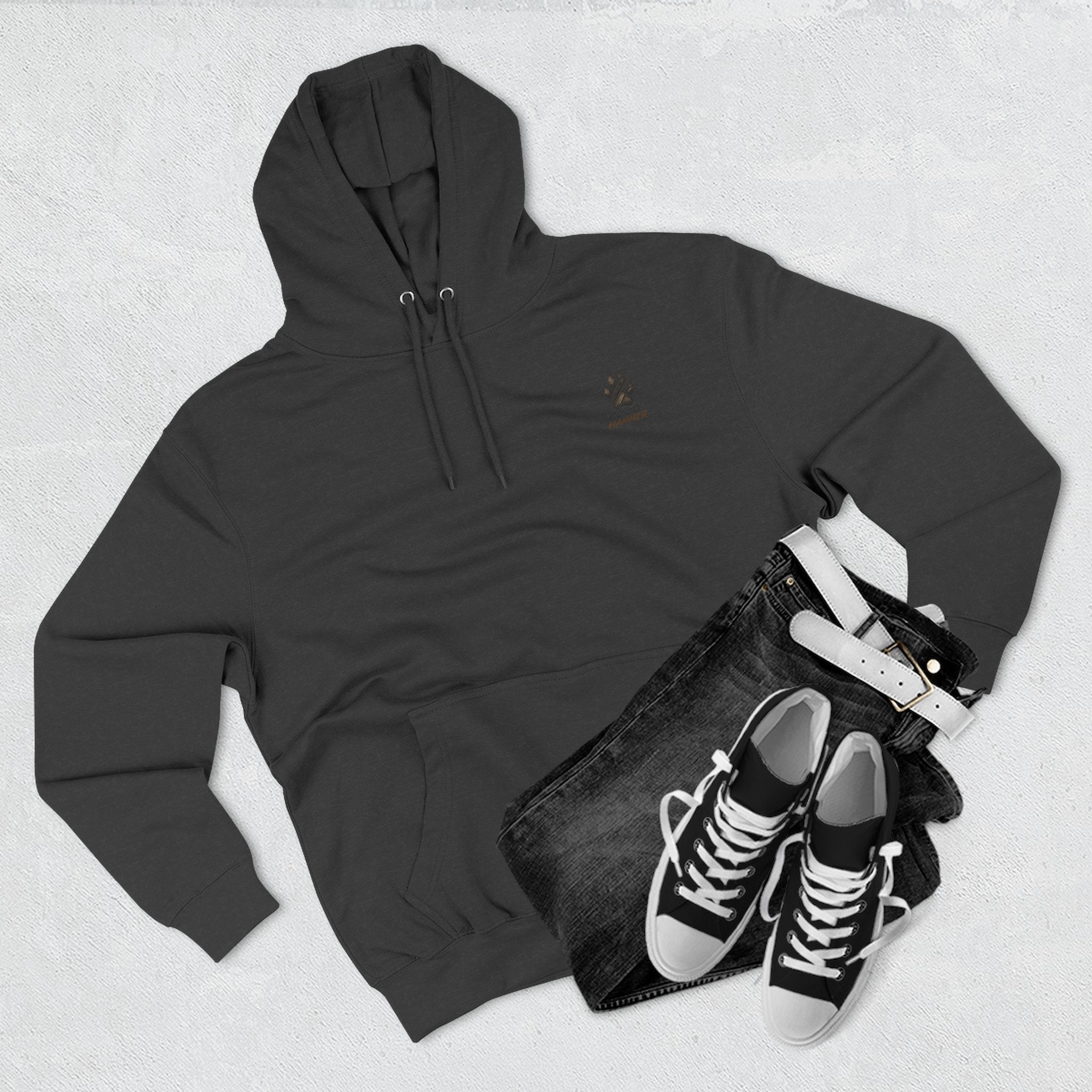 Randy Anderson-Coyote Hammer Sounds Fleece Hoodie — Retro Rabbit Band Graphic