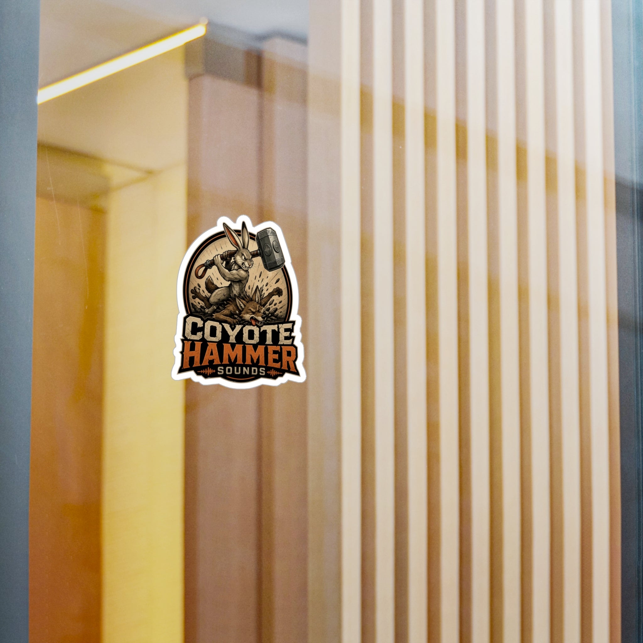 Coyote Hammer Vinyl Sticker — Kiss-Cut Decal for Gear, Laptops & Windows