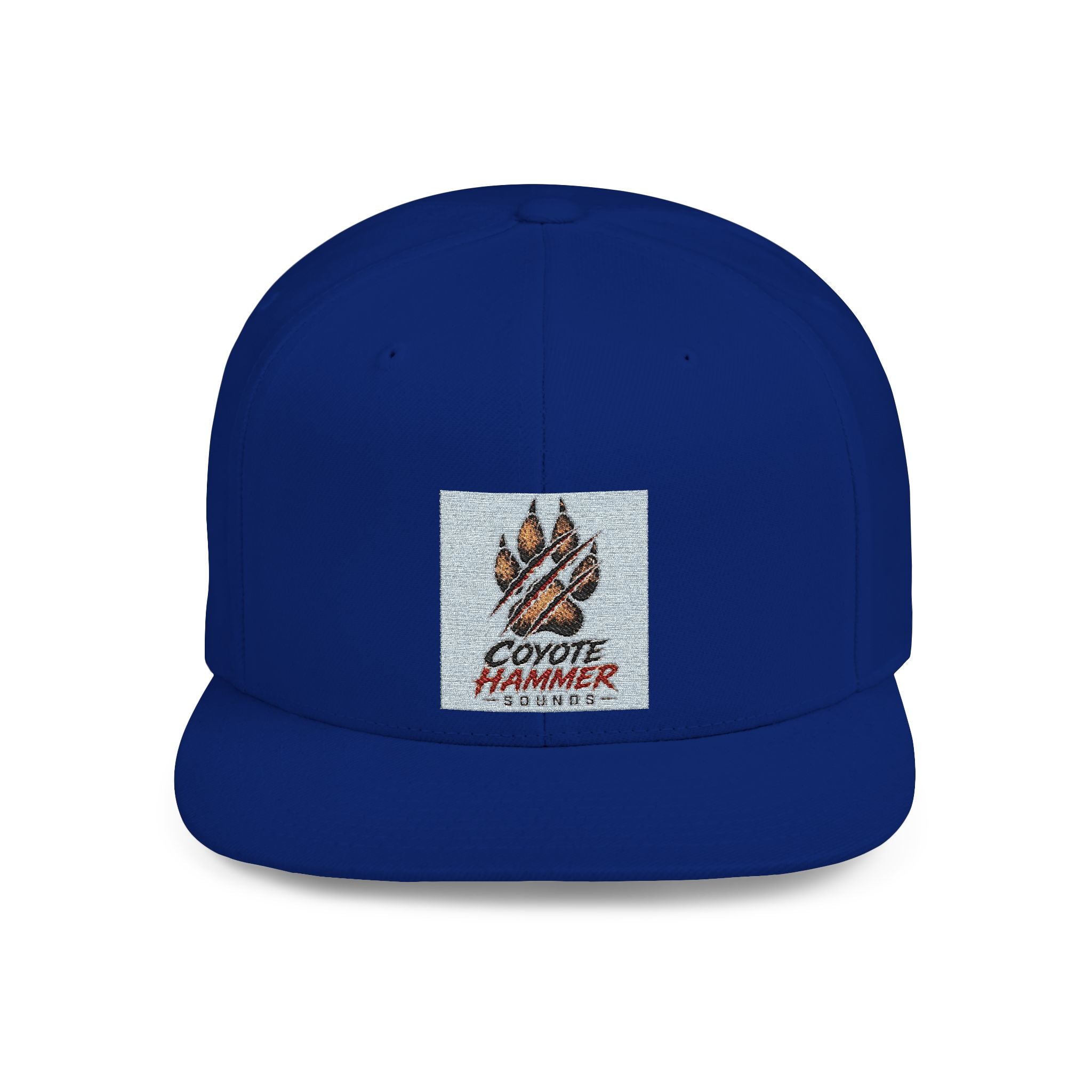 Coyote Hammer Flat Bill Snapback Hat — Distressed Paw Logo Cap