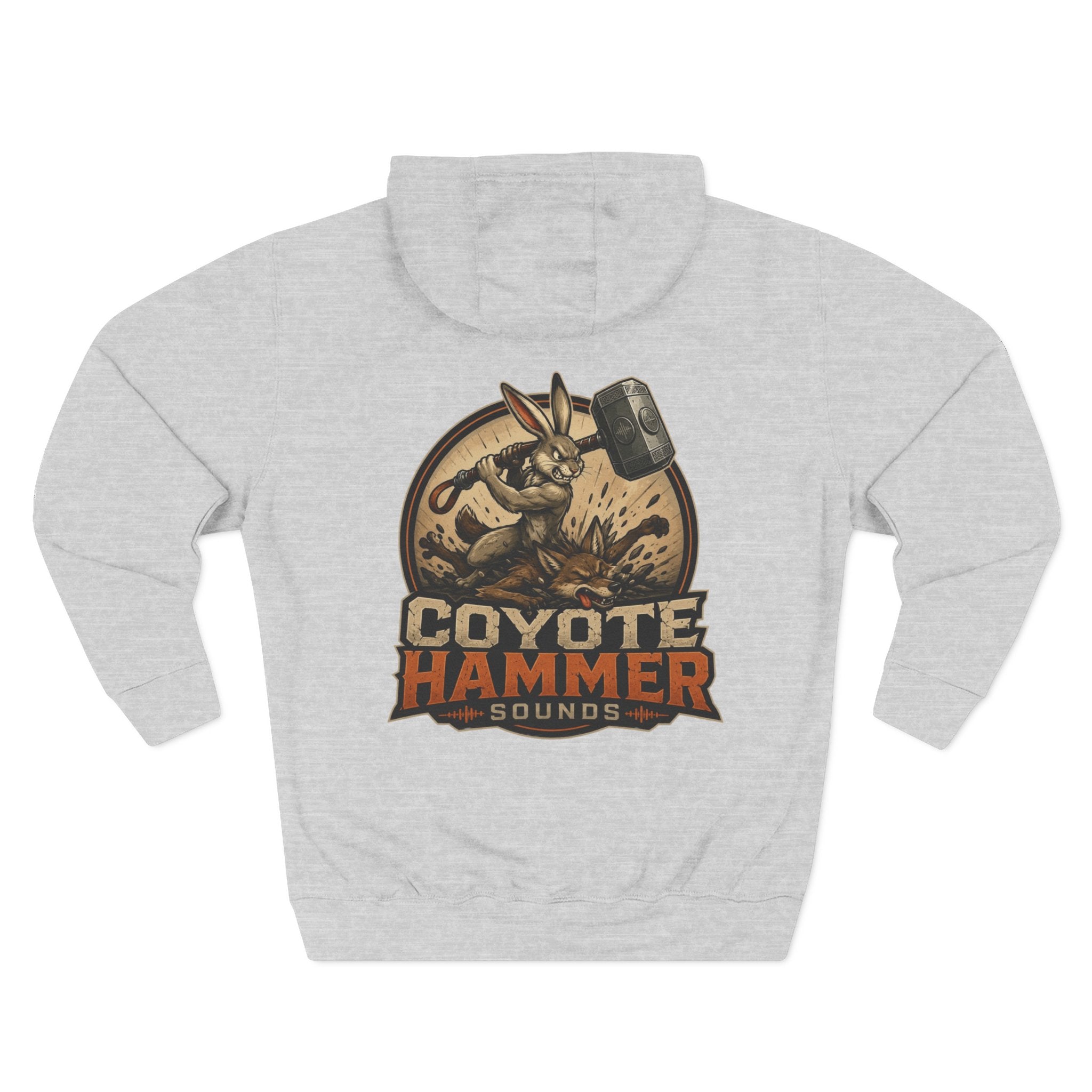 OG-Coyote Hammer Graphic Hoodie — Retro Mascot Fleece Pullover