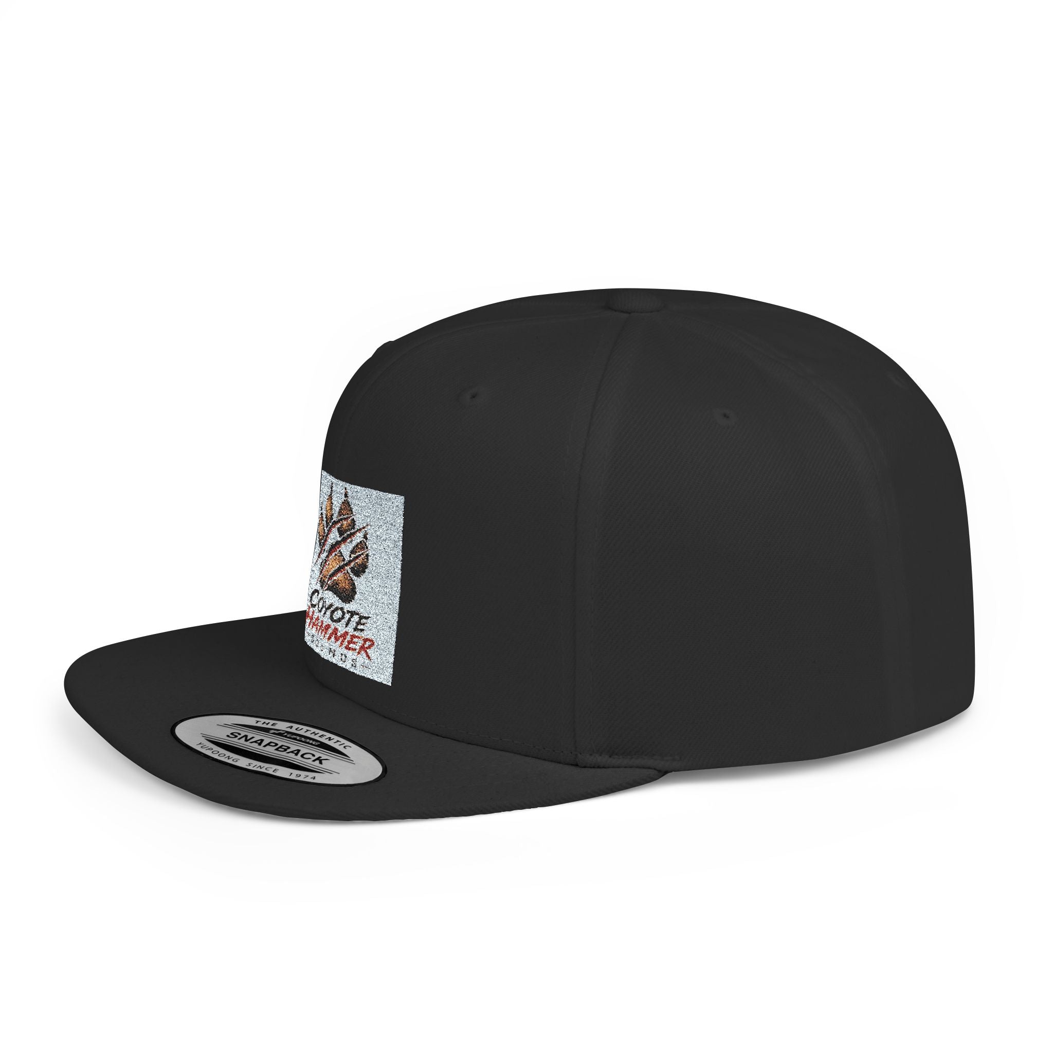 Coyote Hammer Flat Bill Snapback Hat — Distressed Paw Logo Cap
